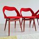 4 Chaises Louis Paolozzi rouge