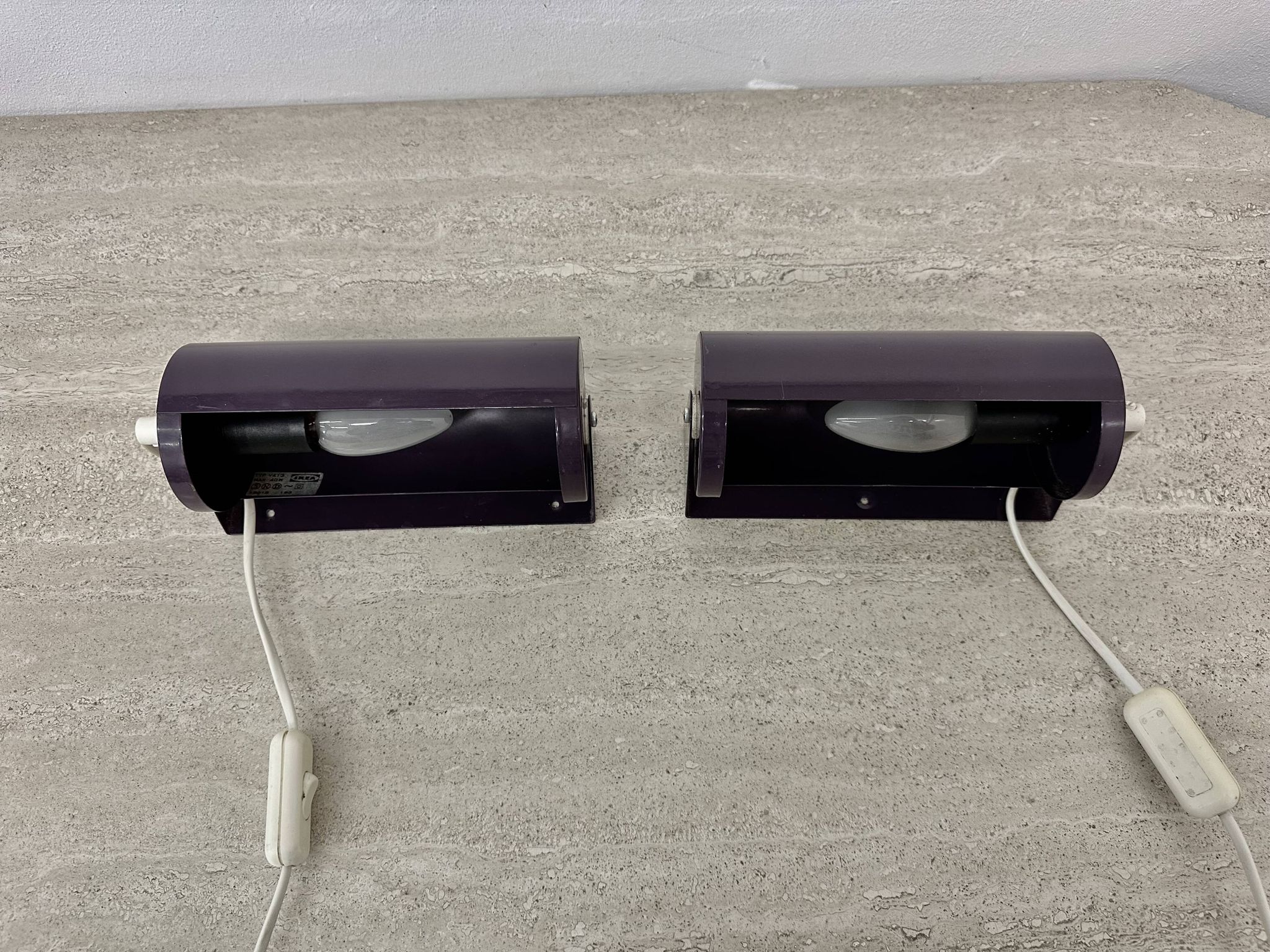 Vintage IKEA LOD V413 purple metal wall lamp bedside lamp wall lamp 1980s S