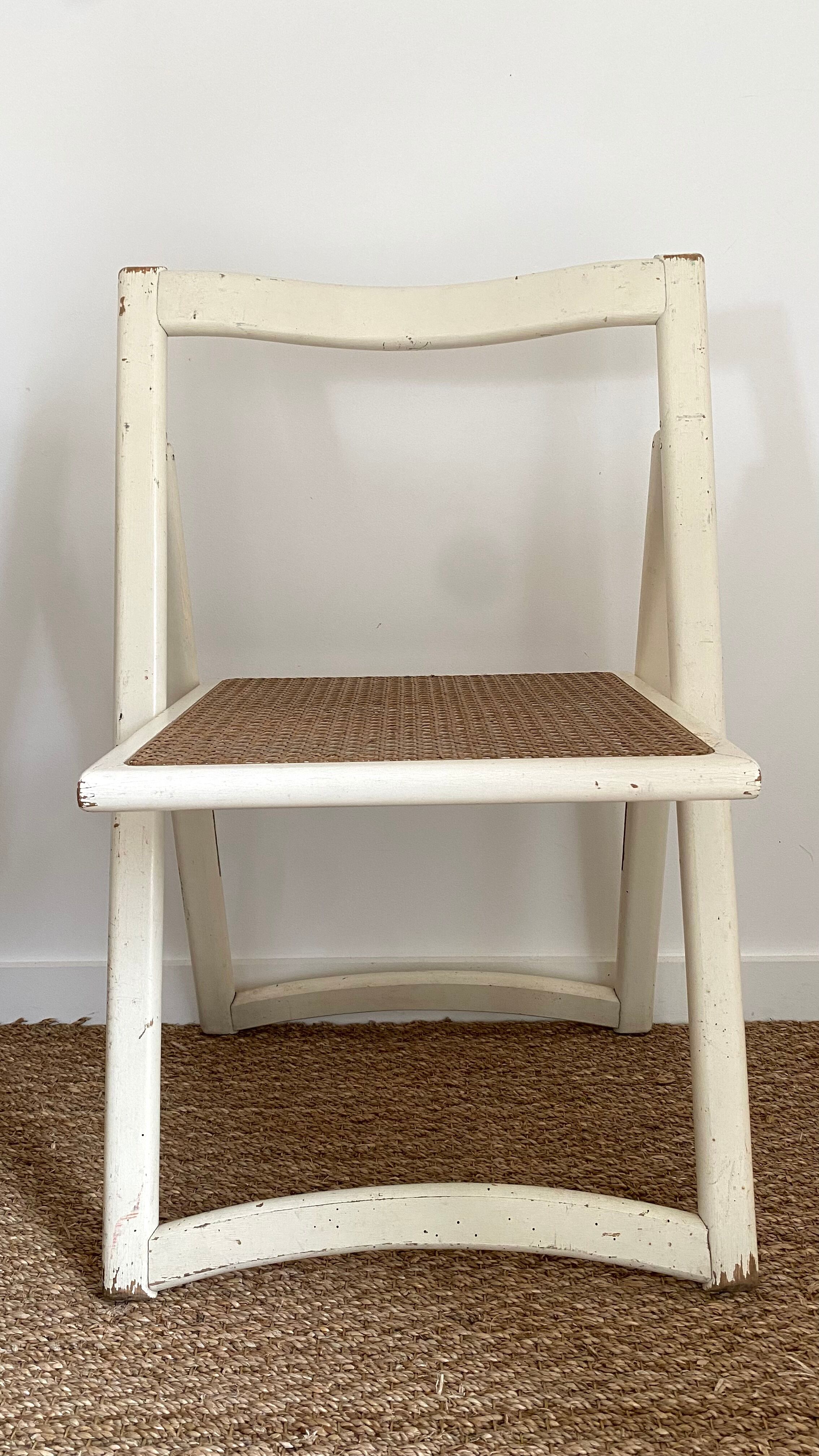 Vintage caned folding chair