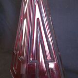 Art Deco carafe in red cut glass, in the style of Karl Palda