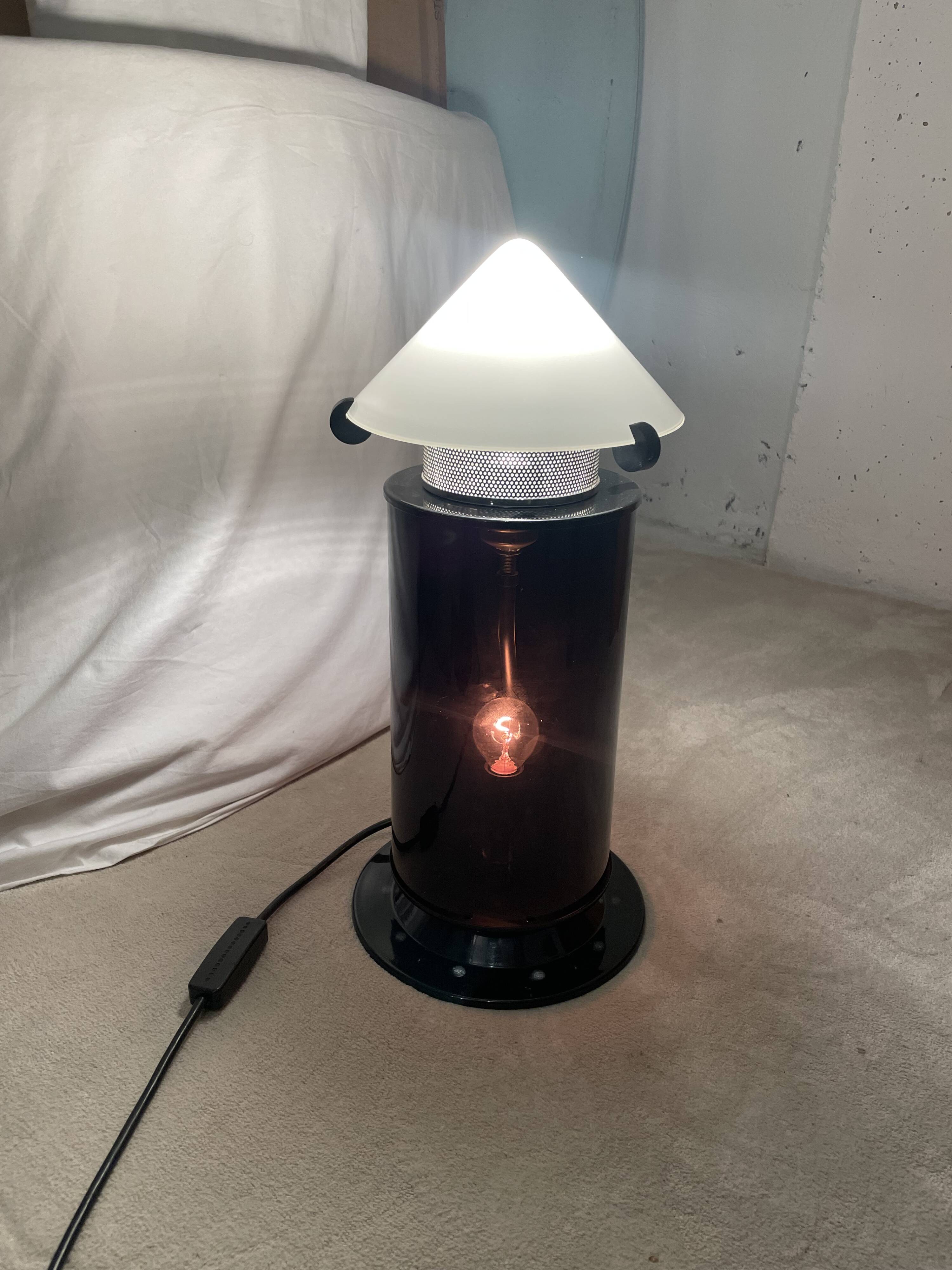 Glass “rocket” lamp, Italy 1980