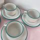 Vintage white and green service