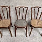 Set of 6 caned bistro chairs