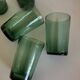 Set de 6 verres gobelets soufflés verts romarin 1960