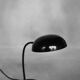 Bauhaus Vintage Minimalist Desk Lamp in Black Metal by Gebrüder Cosack Gecos, Germany, 1940s