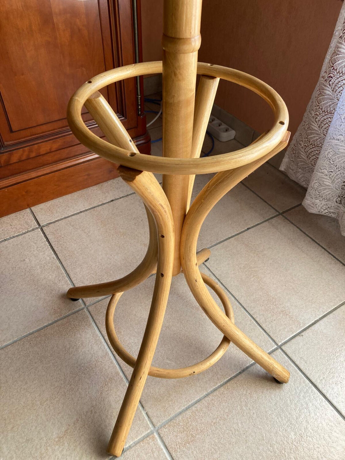 Wooden parrot coat rack