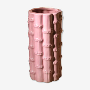 Vase bambou années 50 rose