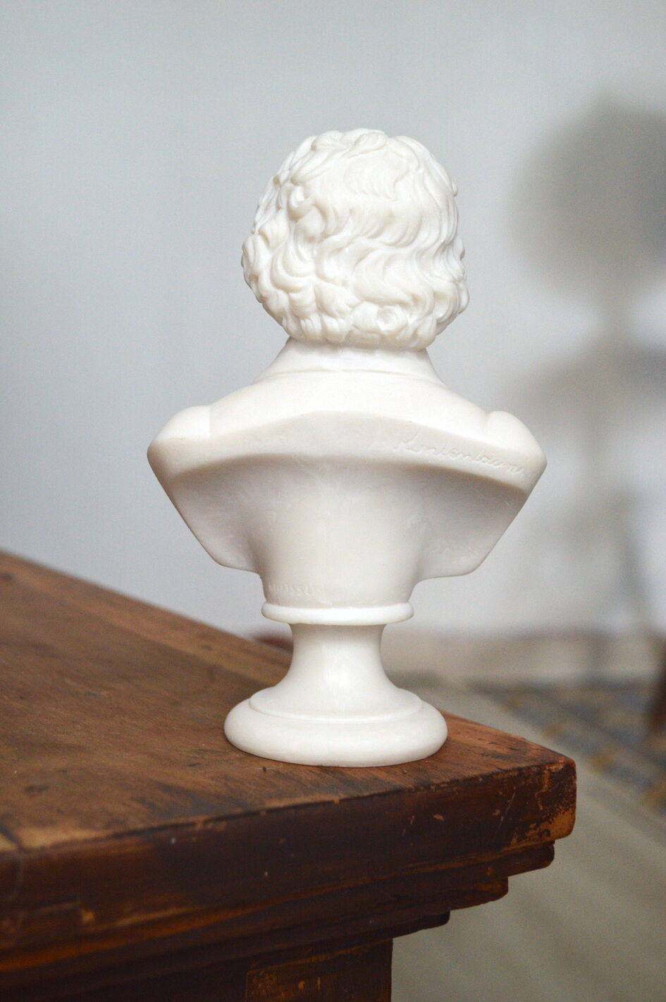 Small bust in alabaster beethoven