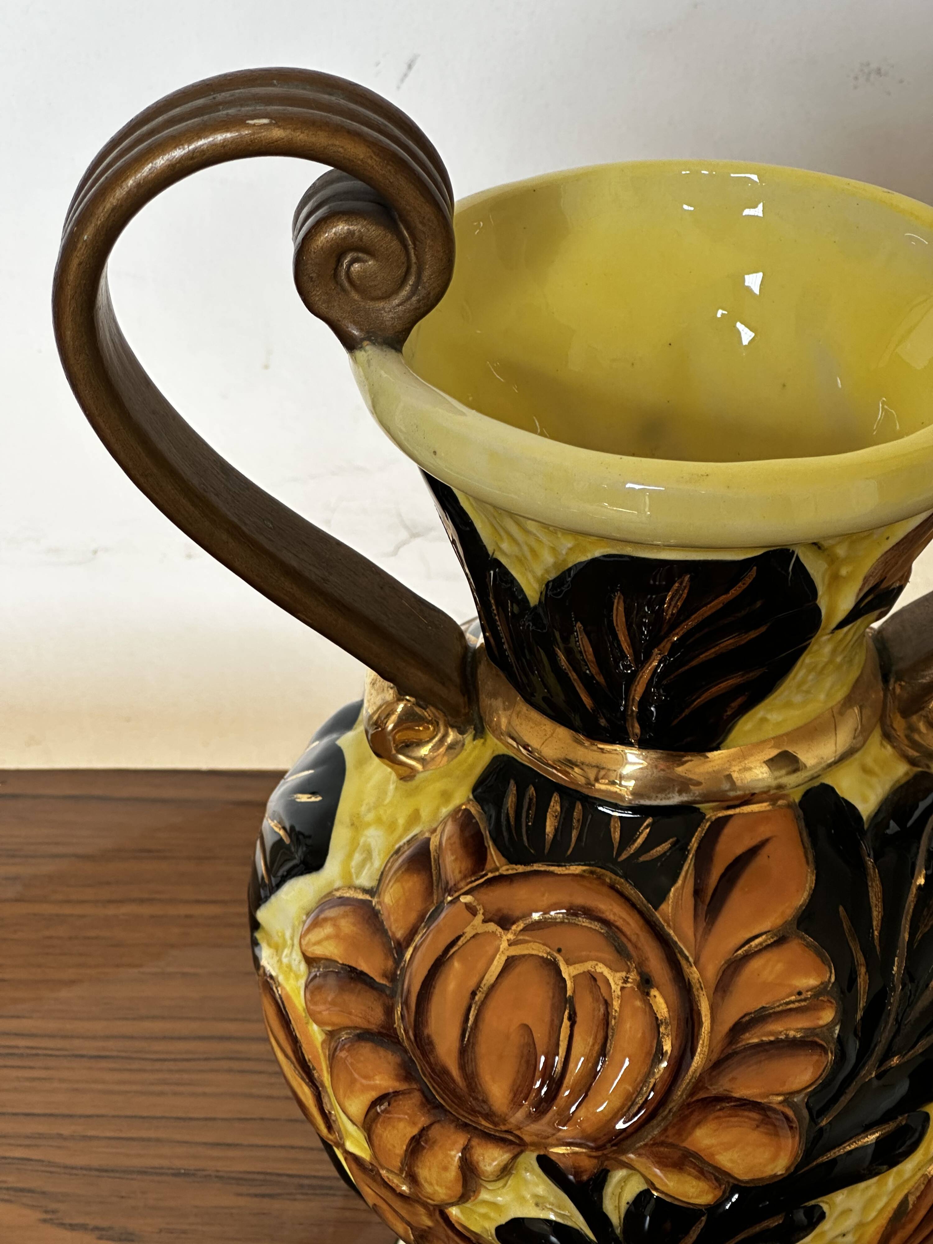 Medici vase in Vallauris ceramic, signed JTF