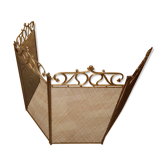 Firewall in 4 elements of style neo Gothic bronze and iron mesh in perfect condition and time 1950