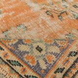 6x10 Peach Orange Large Vintage Rug, 184x290 Cm