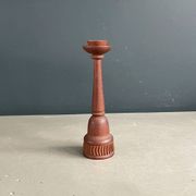 Carved wooden candlestick - 17.5cm