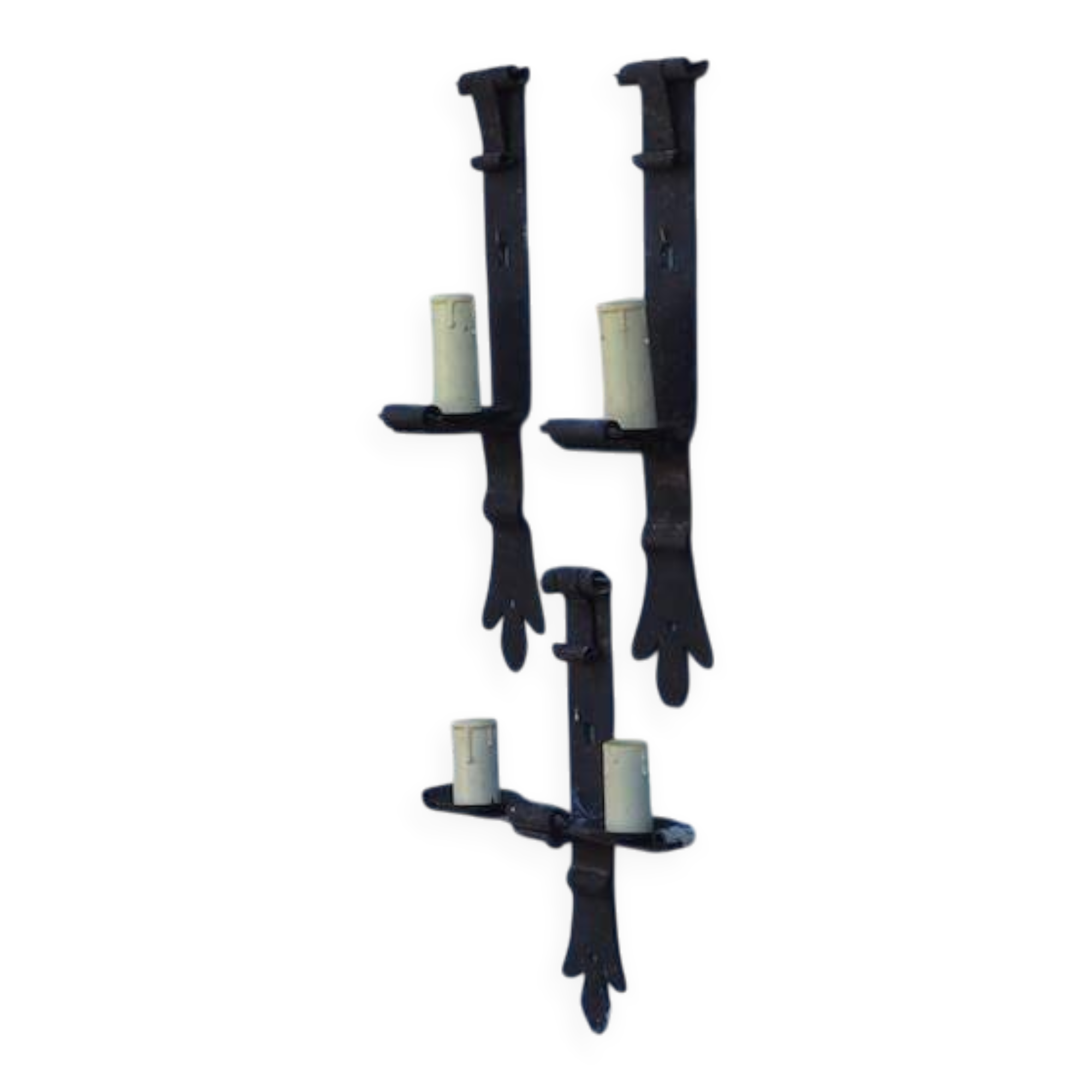 Forged Iron Castle Wall Lights: French Salvaged Sconces, Medieval Style