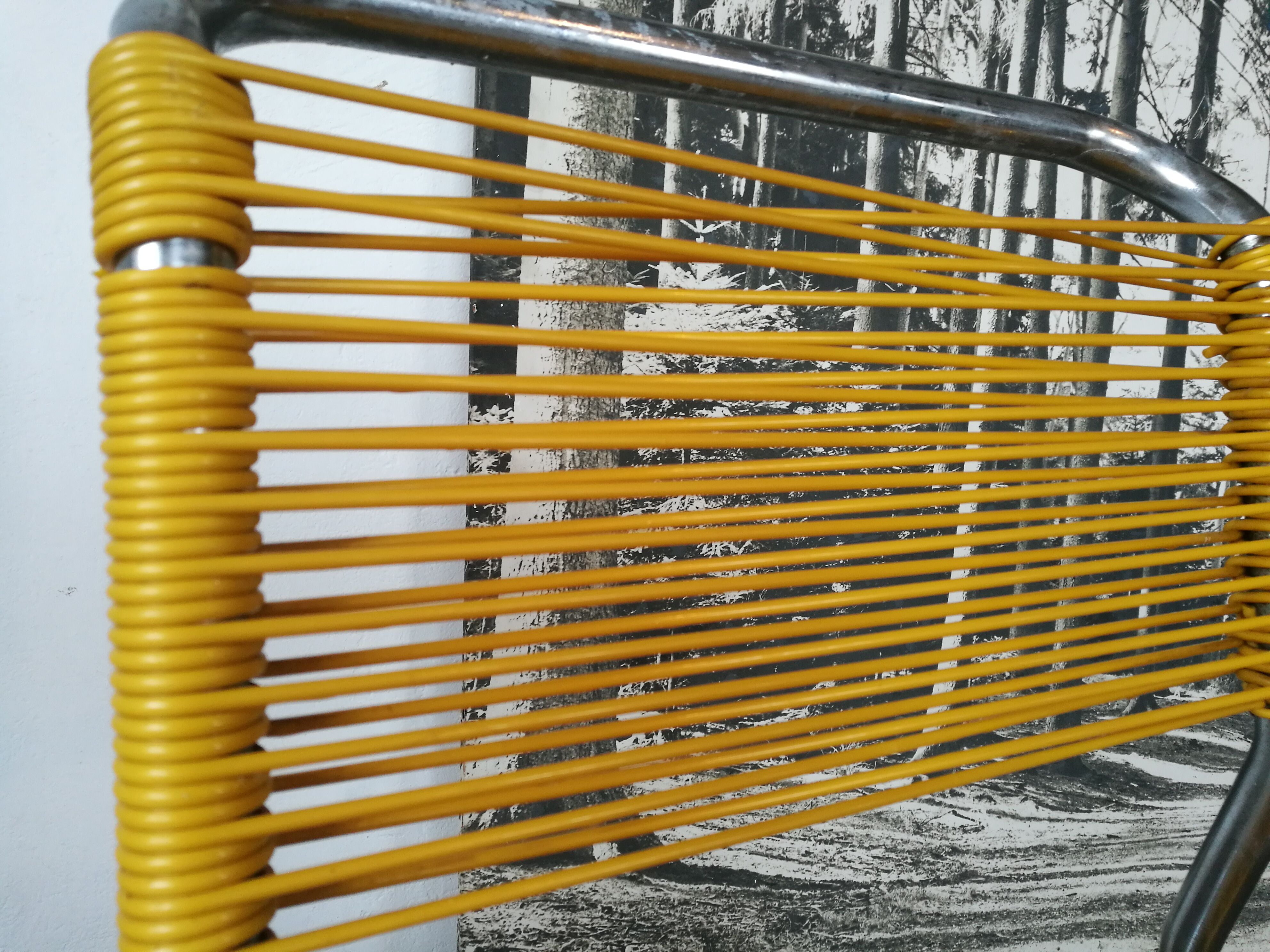 Set of 3 vintage scoubidou chairs