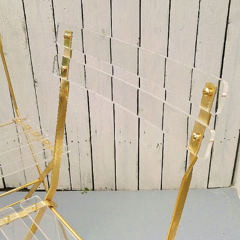 Pair of chairs in methcrylate Yonel Lebovici - Bernard Berthet (No.2)