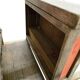 Meuble de bar XL vintage en bois massif avec banc pivotant