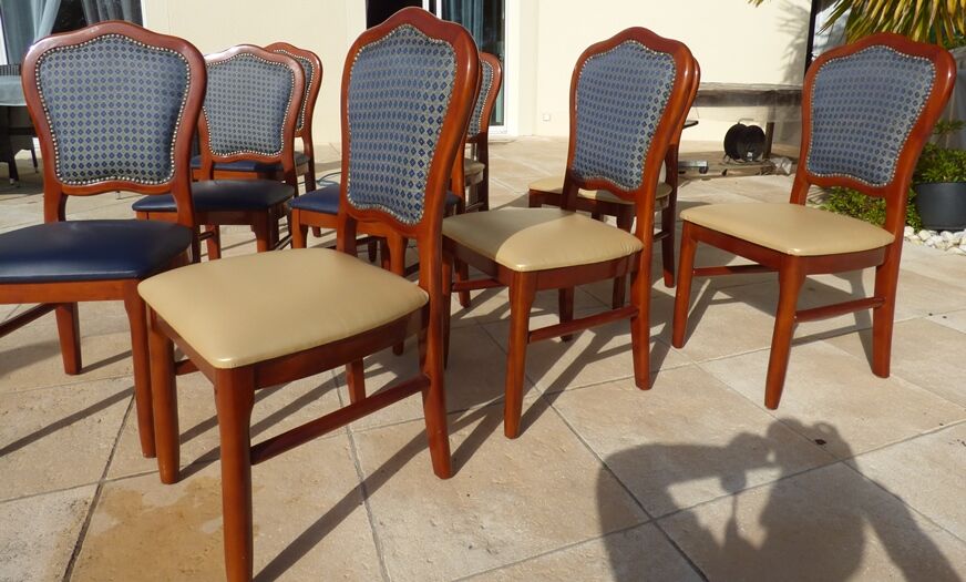 9 merisier solid wood style high chairs variegated