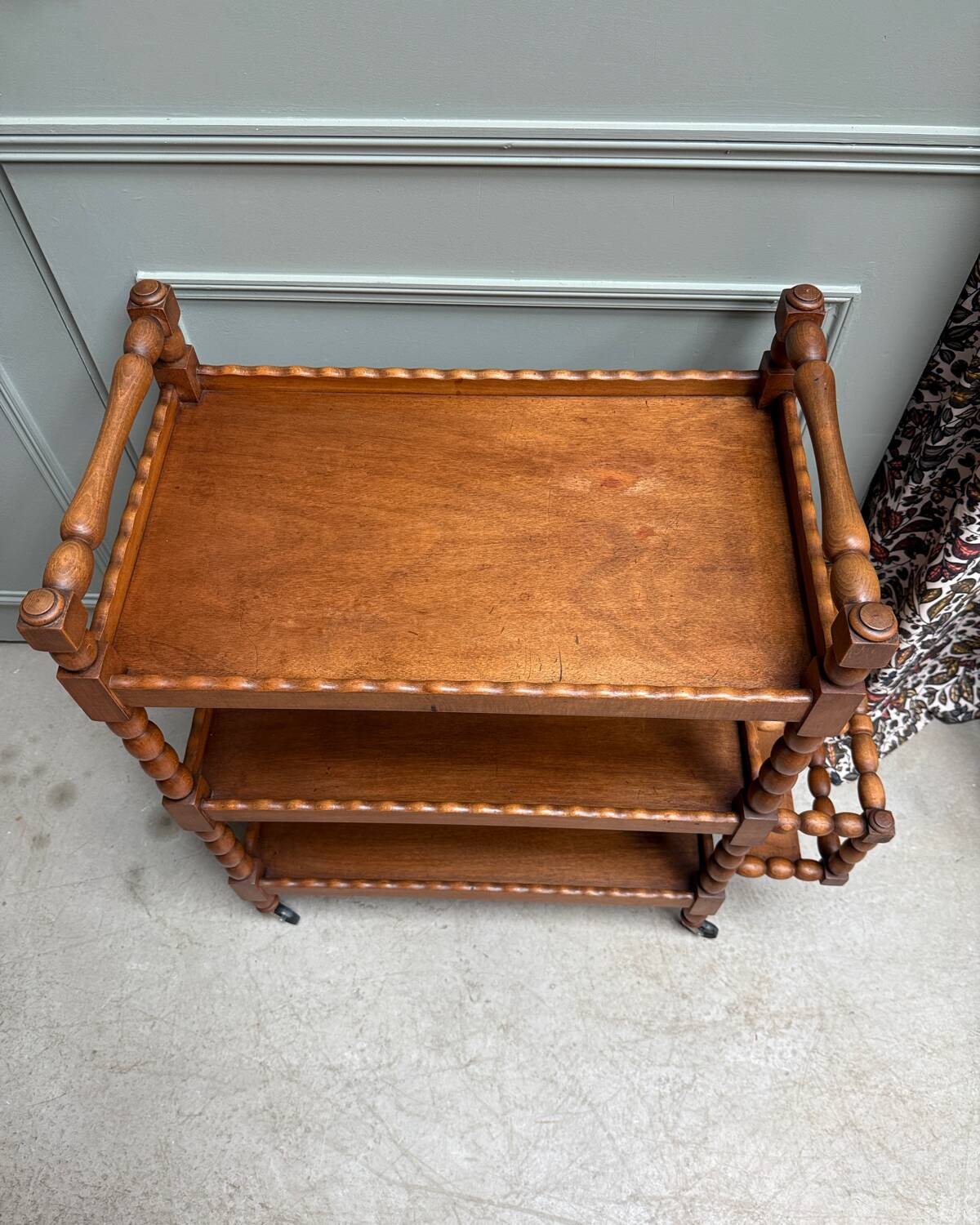Vintage wooden serving trolley