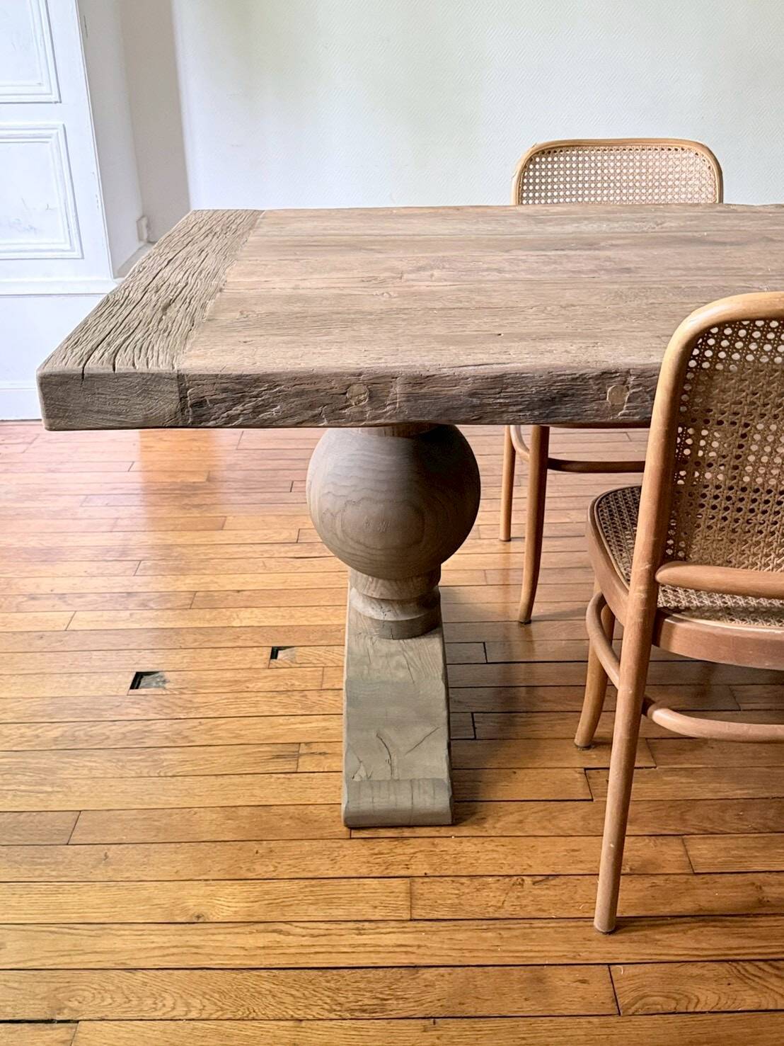 Monastery table - sun - in solid old oak - length 375 cm