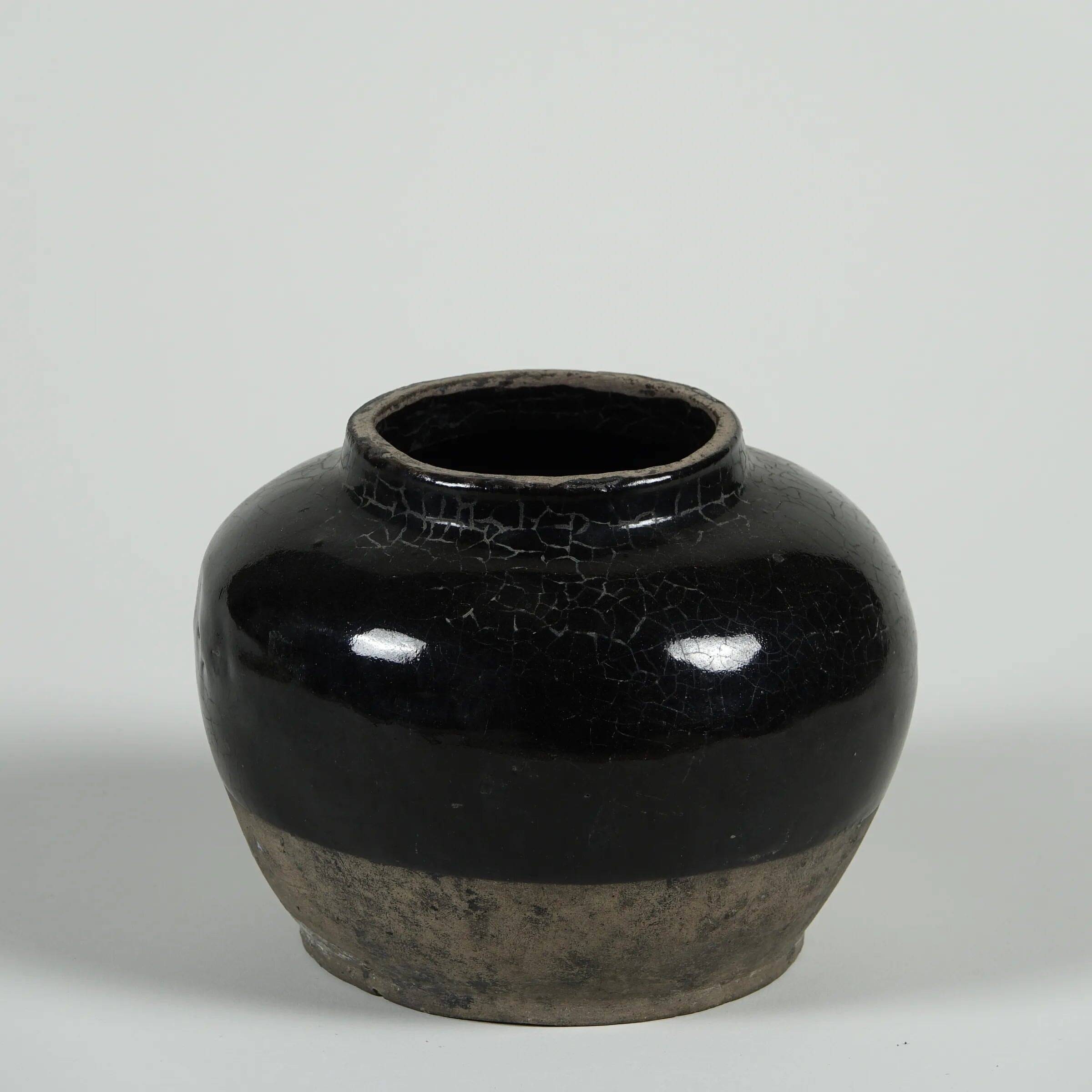 Hú - Pot à confit chinois émaillé noir n°5