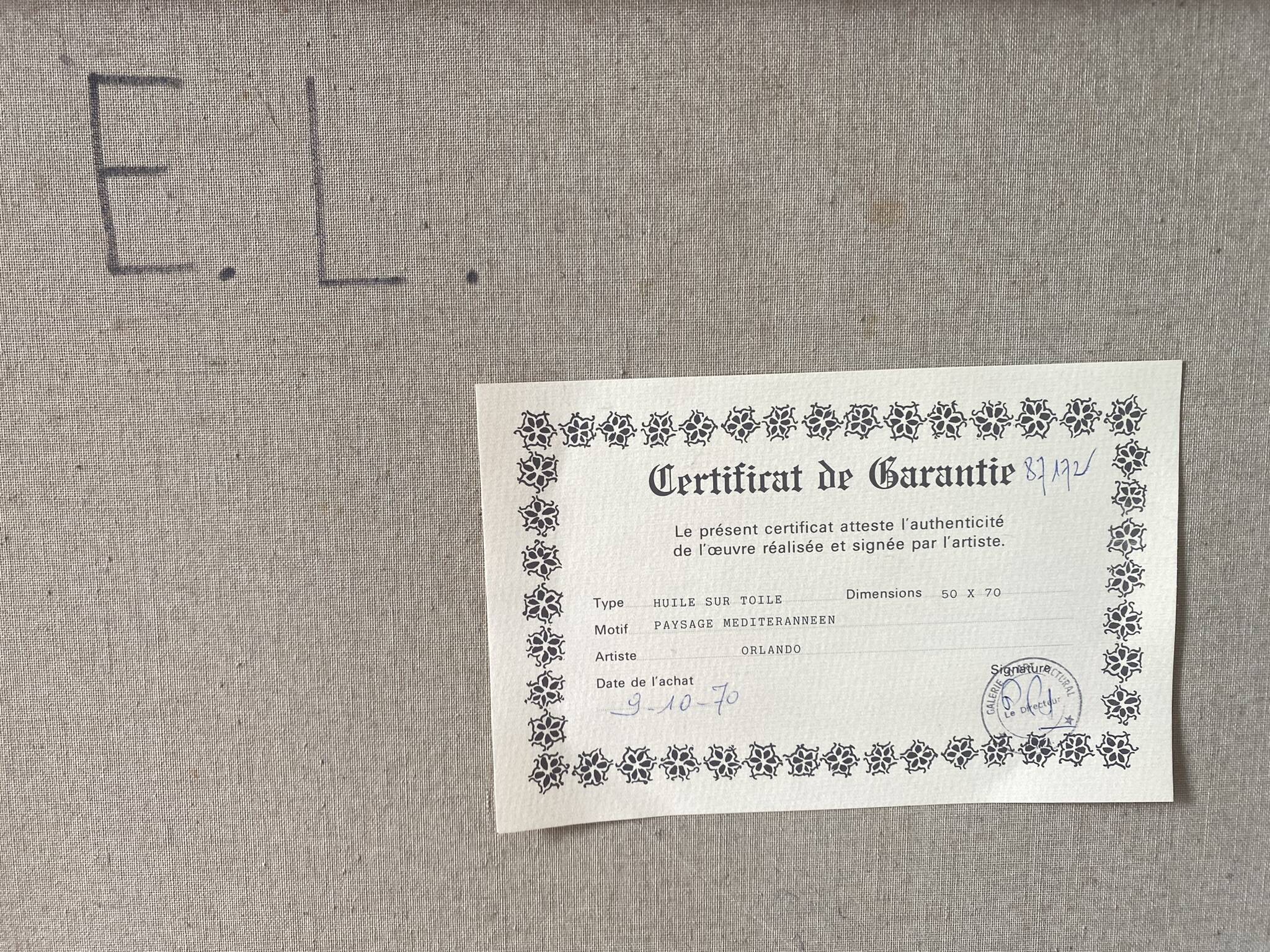 Mediterranean landscape signed from 1970