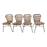 Lot of 4 rattan chairs