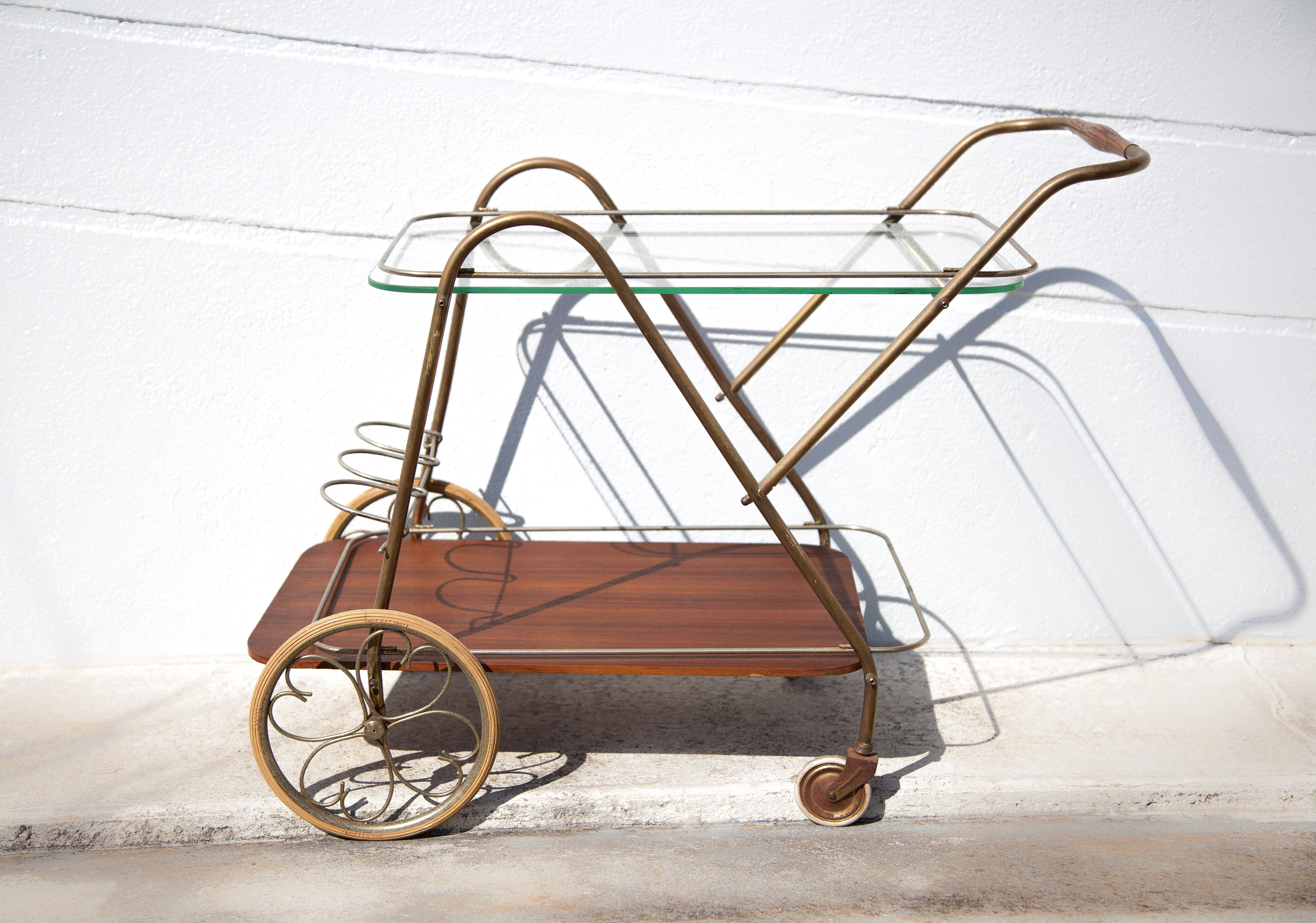 Desserte vintage, bar à roulettes Selency