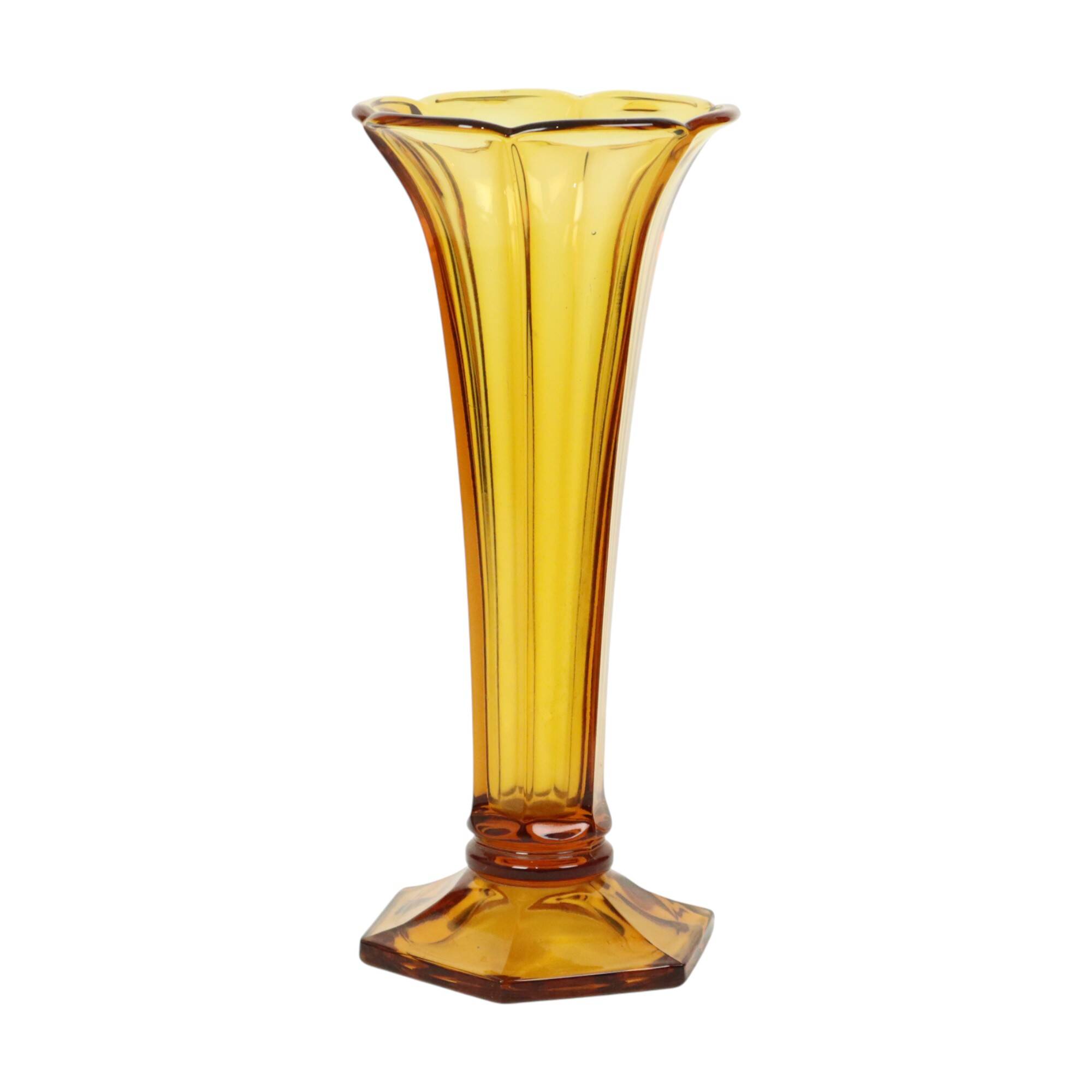 Luxval Vase Amber Américain 1935 Val Saint Lambert Art Deco