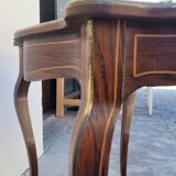 Napoleon III violin-shaped middle desk table 19th in marquetry