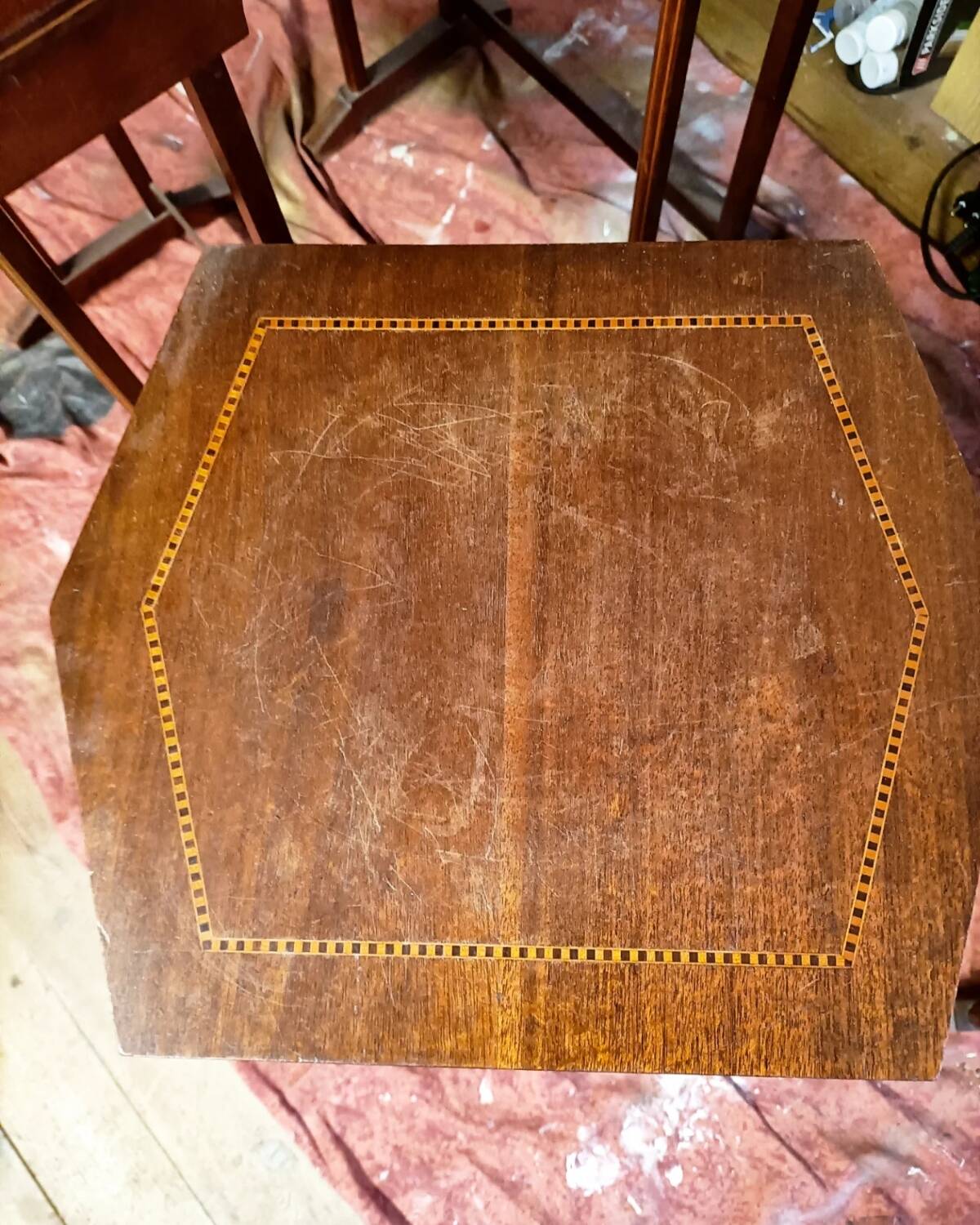 4 nesting marquetry tables