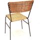 Set de 4 chaise de terrasse en rotin & fer forgé 1960s