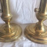 Set of 2 brass adjustable candleholders