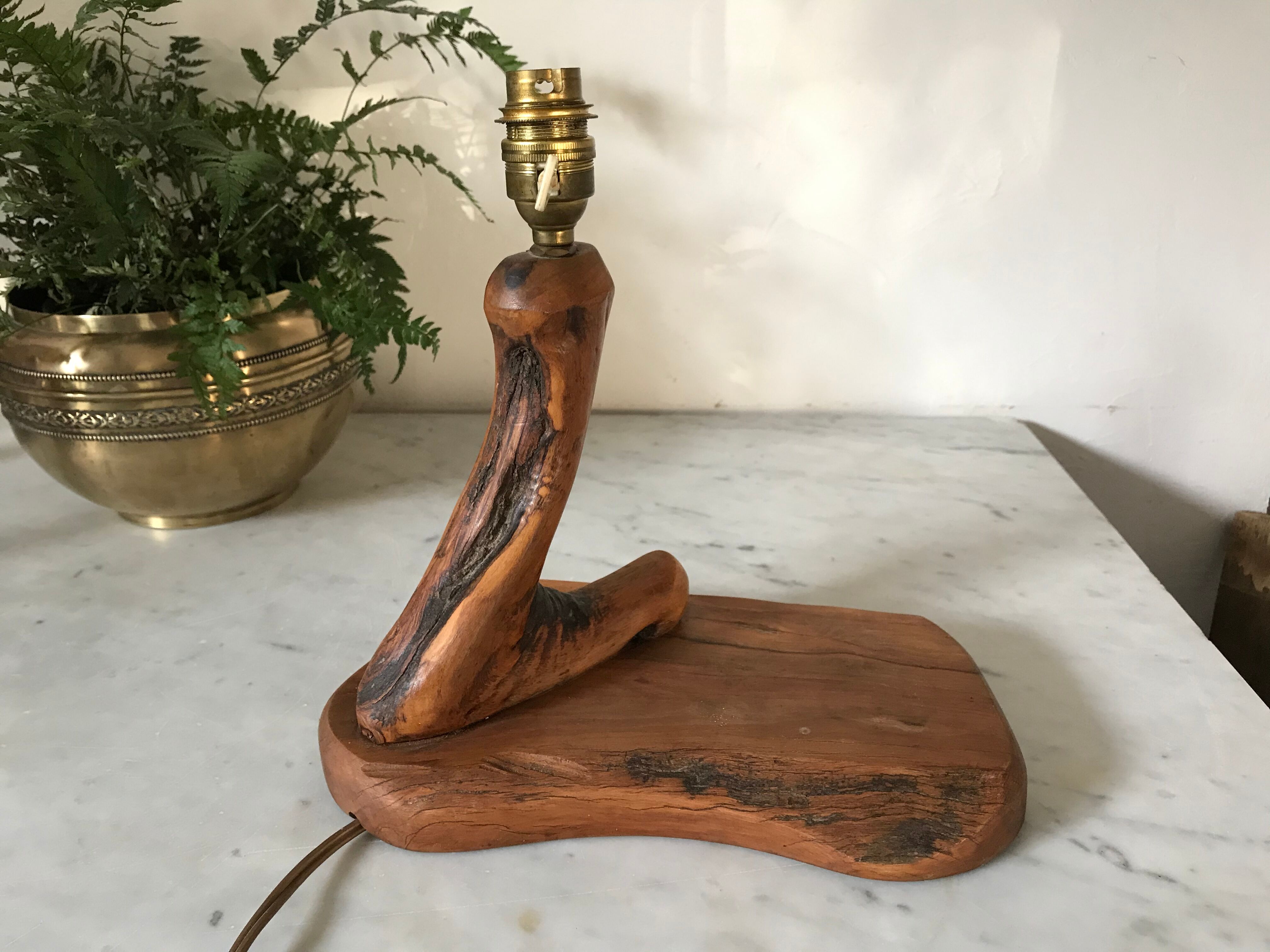 Vintage wooden bedside lamp