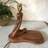 Vintage wooden bedside lamp