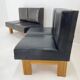 Leather & Oak Wood Modular Sofa and Chairs, 1970's