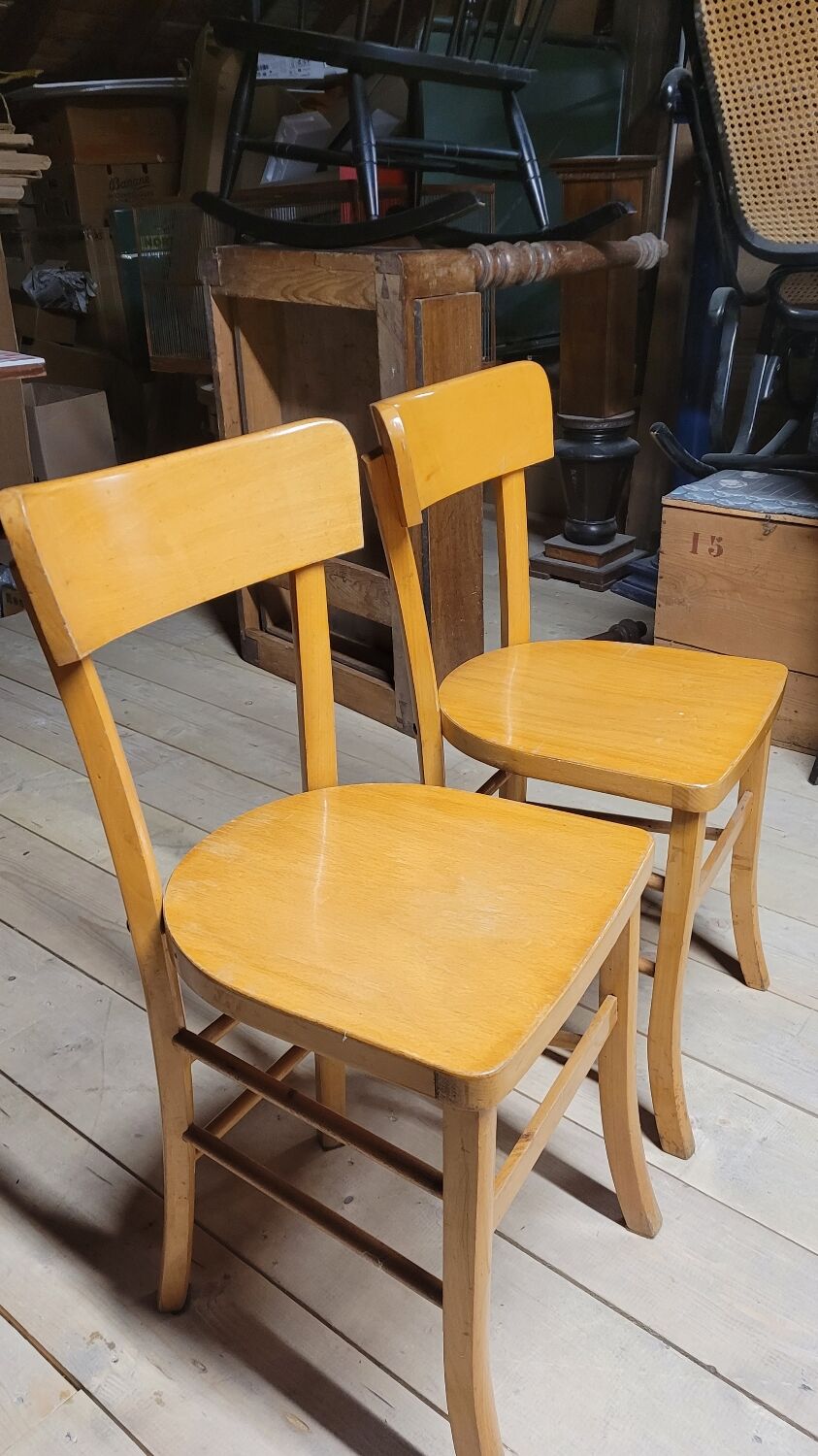 Pair of old bistro chairs, 1950s