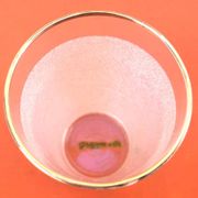 Années 1960  5 verres à orangeade "Grappe d' or"  Verre blanc granité