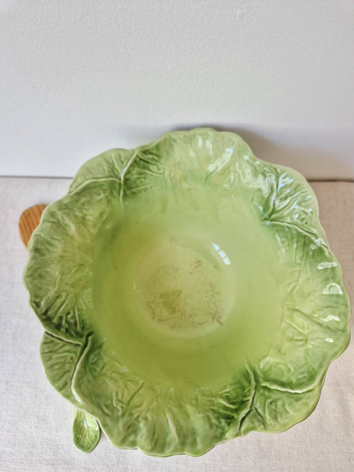 Large salad bowl in earthenware "Cabbage" 1970s - Vintage