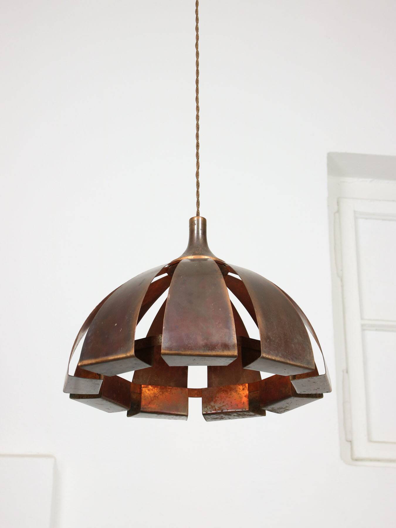 Vintage Italian Copper Colour Pendant Lamp, 70s
