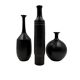 Ensemble de 3 vases en céramique bucchero noirs du milieu du siècle, Sebastiani Italie 1960