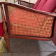 Wooden and velvet bench circa 1900