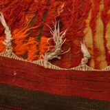 4x11 Red & Orange Handmade %100 Wool Moroccan Runner Rug, 128x346Cm