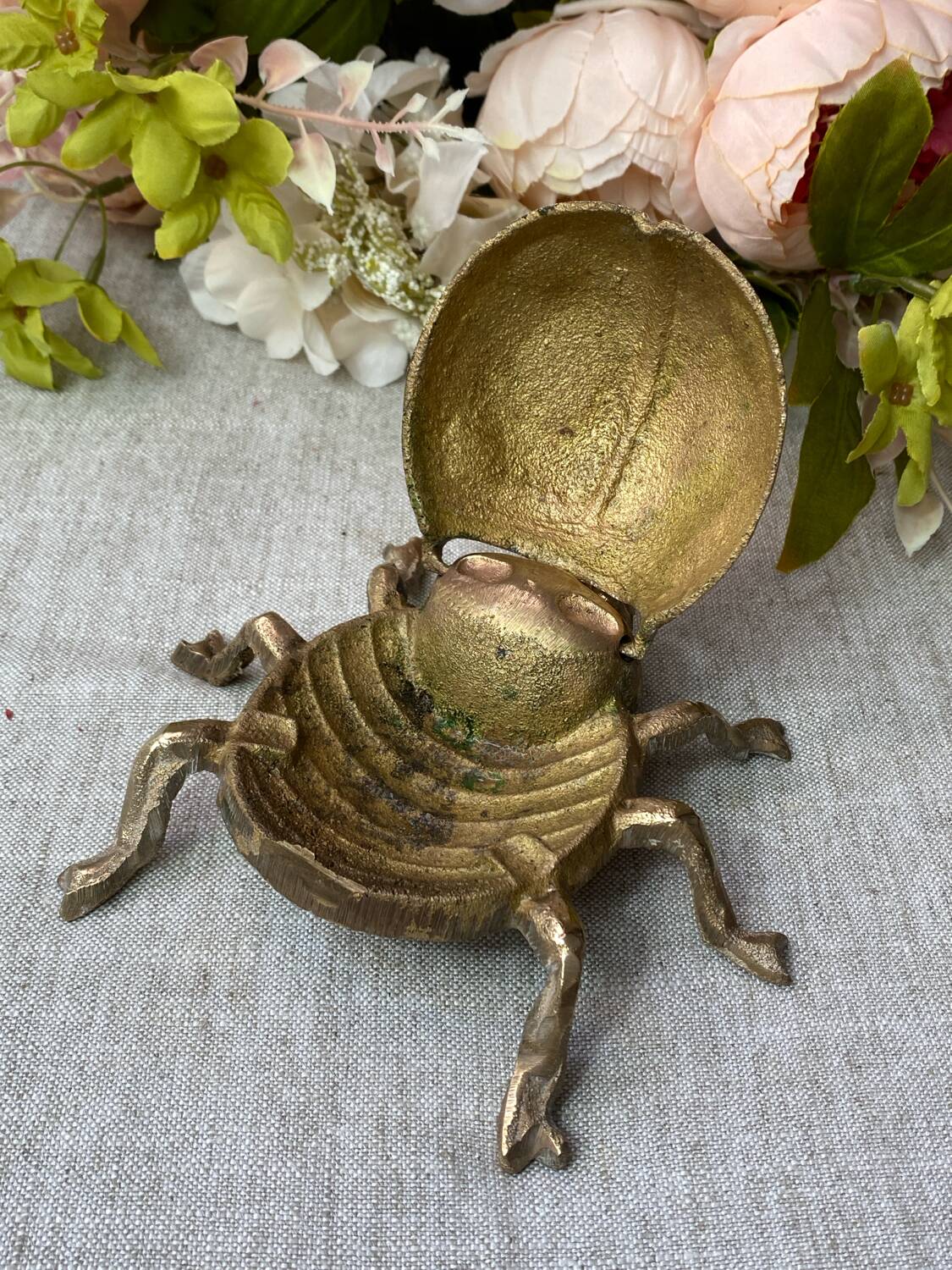 Bronze ladybug ashtray, 1960s