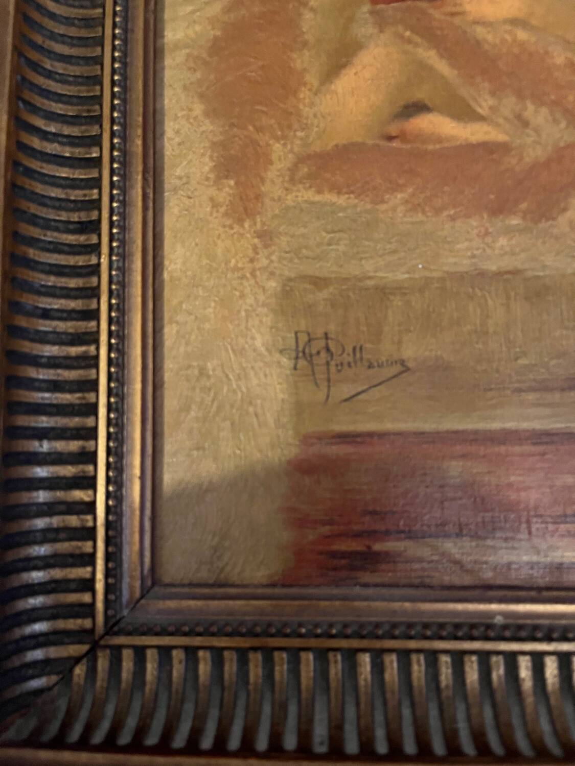 Oil on canvas Young girl reading