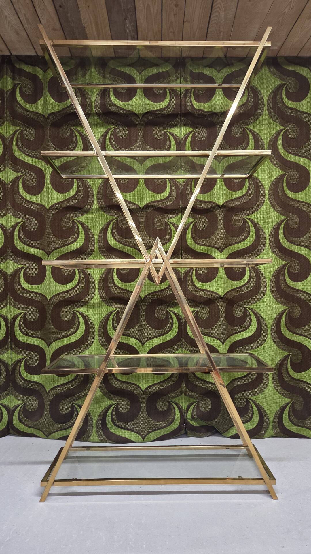 Etagère design en laiton année 80