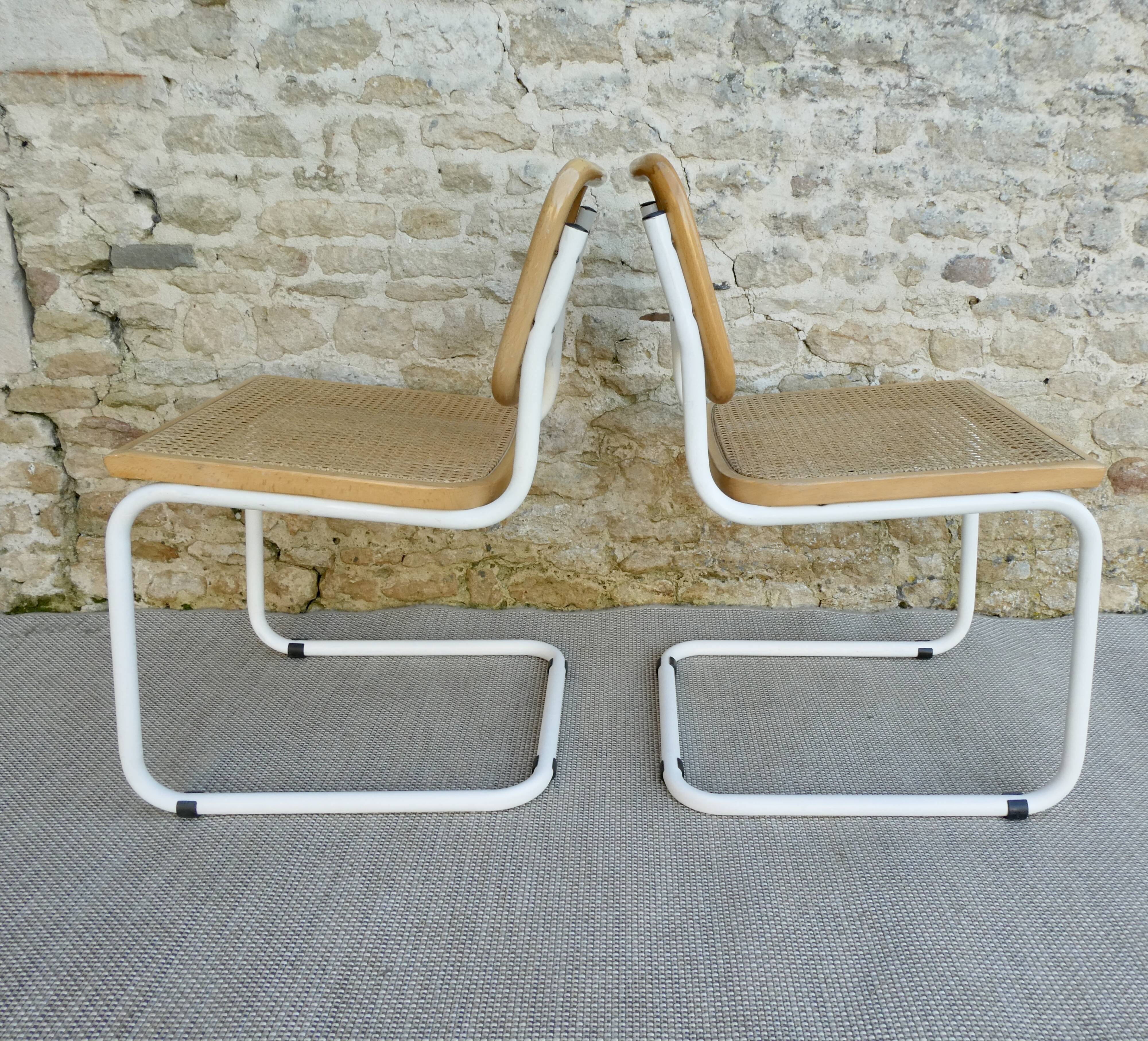 Pair of B32 chairs by Marcel Breuer, Made in Italy