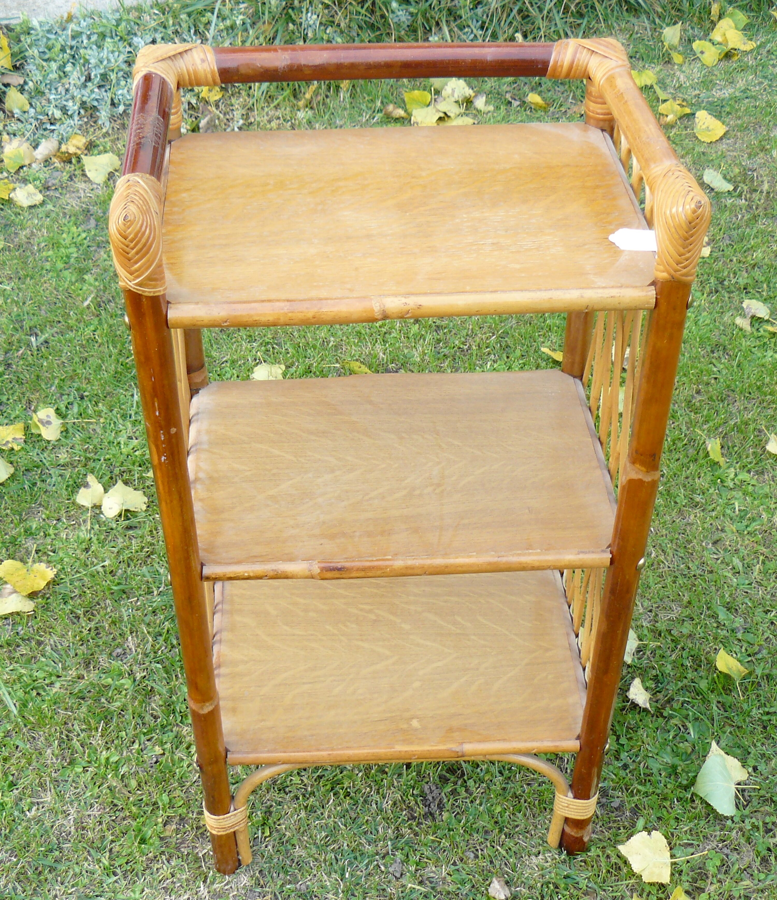 Bamboo and rattan shelf 1960/70