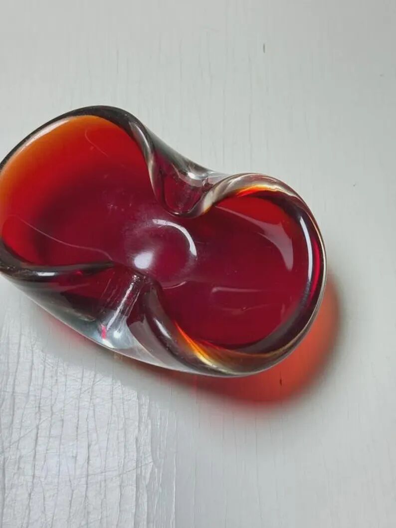 Murano Sommerso Ashtray / Catchall – Ruby Red (Circa 1960)