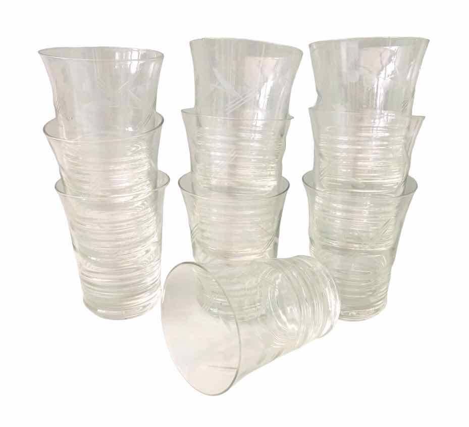 10 chiseled goblet glasses from the 40s
