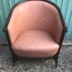 Lot of 2 armchairs and a sofa from Baumann in black wood and marble rose leather